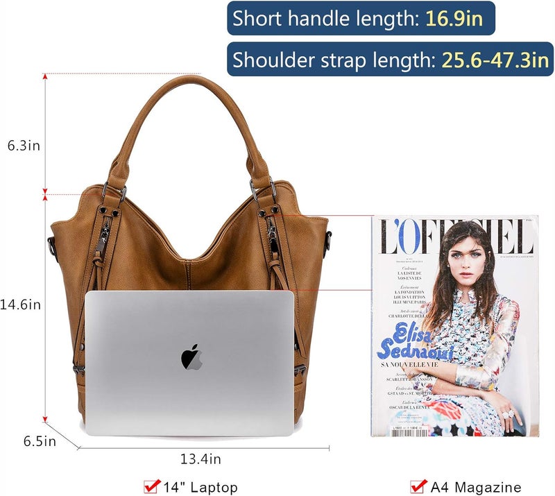 Realer Tote Bag for Women PU Leather Shoulder Bags Fashion Hobo Bags Large Purse and Handbags with Adjustable Shoulder Strap - Image 5